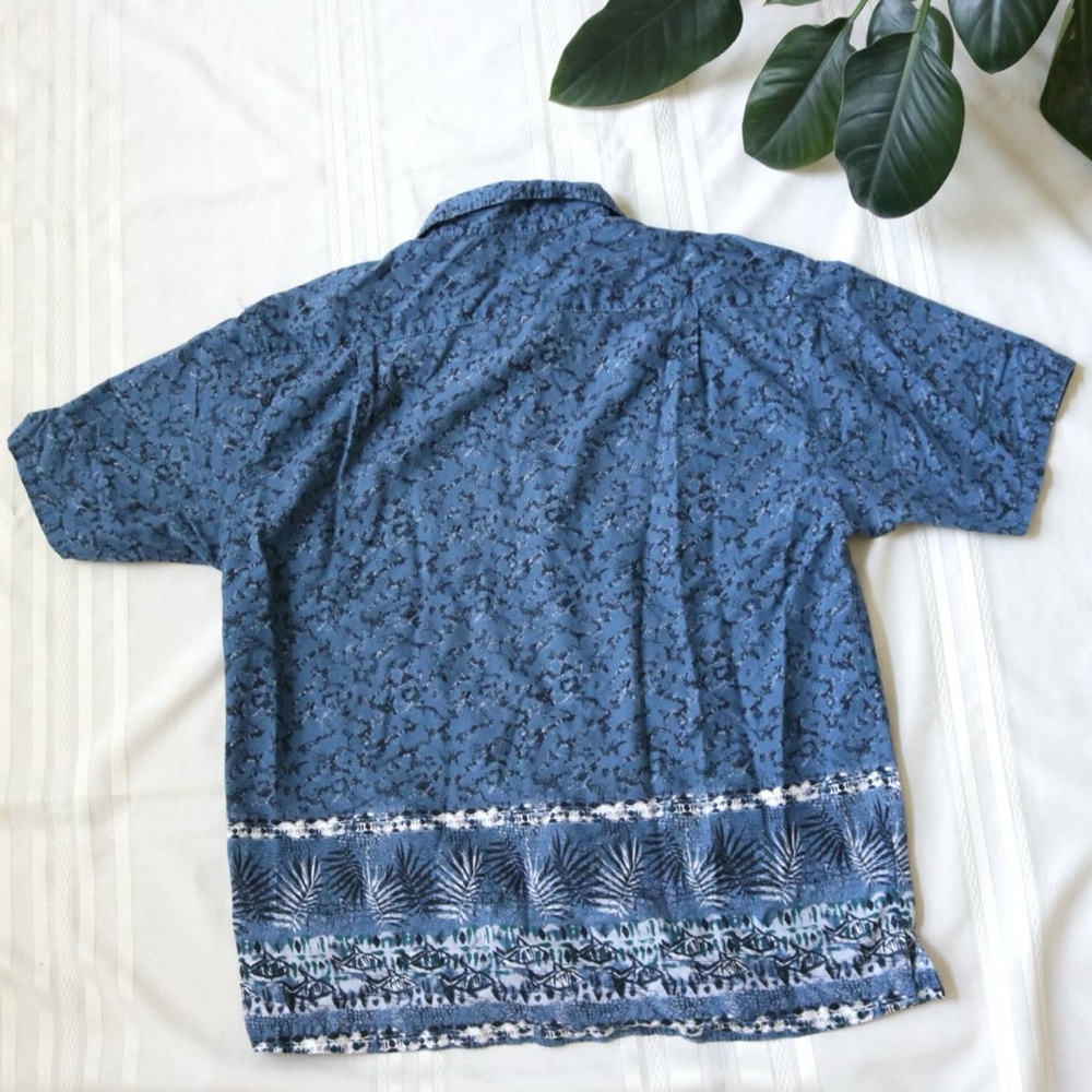 Blue Ocean Water Patterned Button Down Shirt - image 7